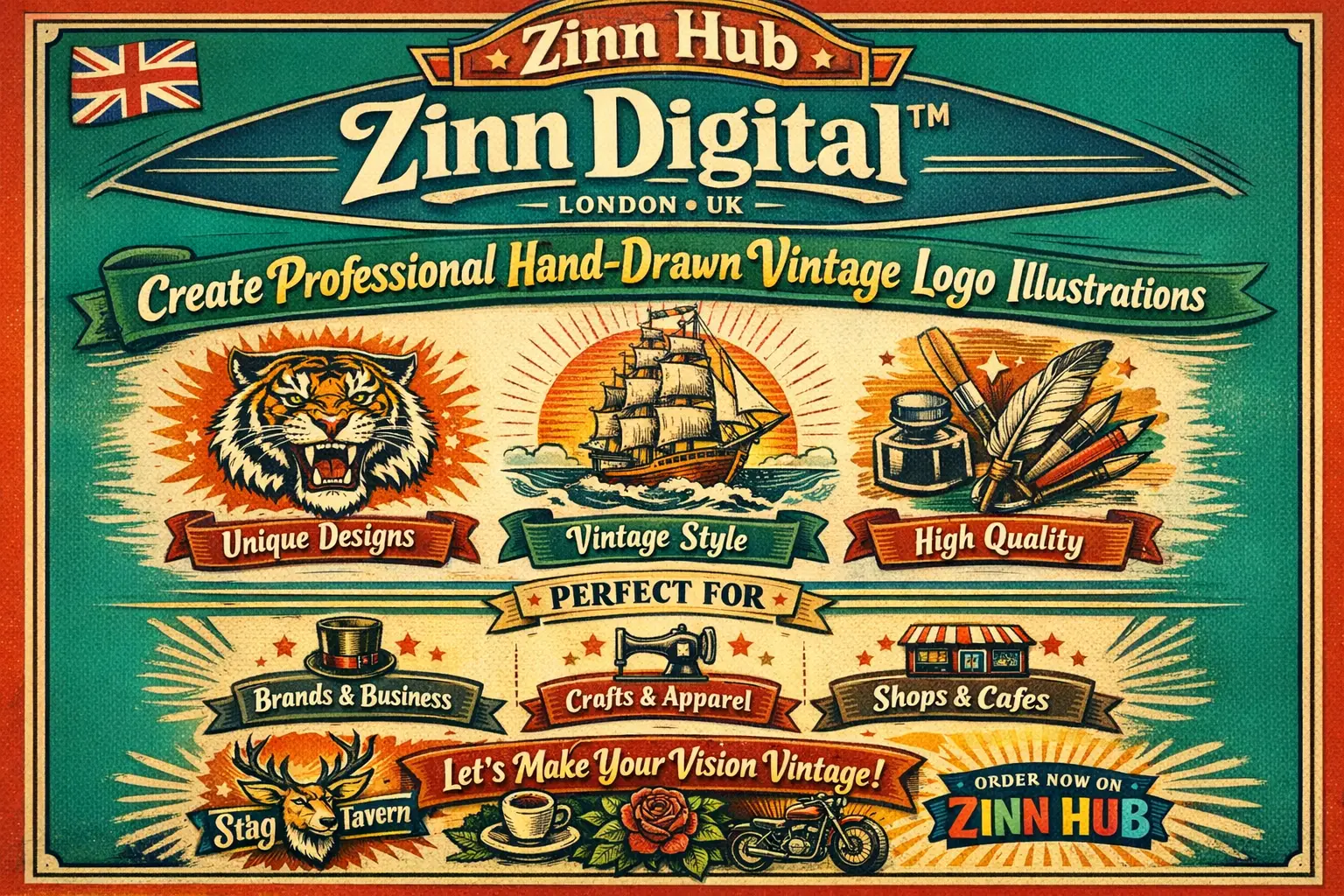 Create Professional Hand-Drawn Vintage Logo Illustrations 1 Create Professional Hand-Drawn Vintage Logo Illustrations