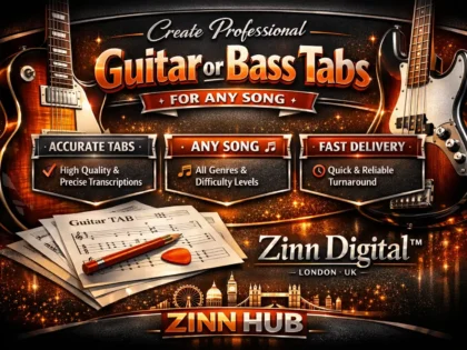 Create Professional Guitar Or Bass Tabs For Any Song - Zinn Digital™