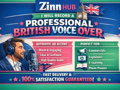 record a professional male british voice over