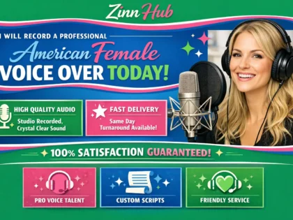 record a professional american female voice over today