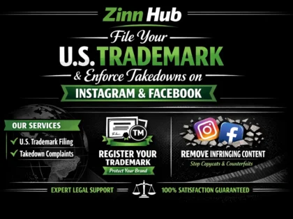 file your US trademark and enforce takedowns on instagram and facebook