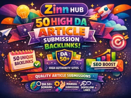 50 unique high da and high quality article submission backlinks