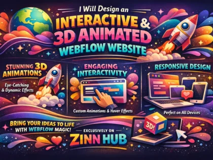 Design An Interactive And 3D Animated Webflow Website
