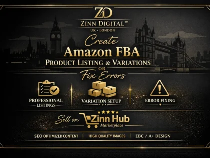 create amazon fba product listing and variation or fix error