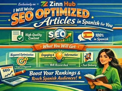 write SEO optimized articles in spanish for you