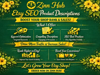 write etsy SEO listing product descriptions to boost shop rank and sales