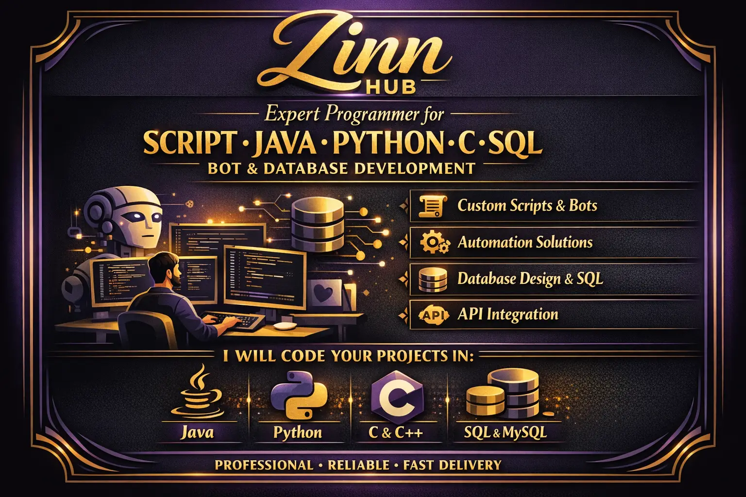 Script Java Python Bot C Sql Database Coding Programming Project Developer Coder 1 Script Java Python Bot C Sql Database Coding Programming Project Developer Coder