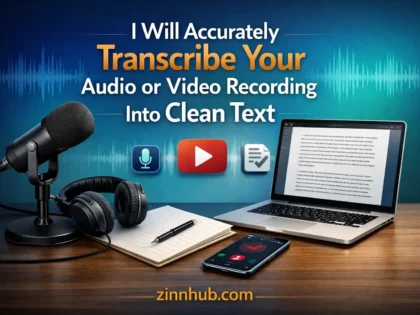 I Will Accurately Transcribe Your Audio or Video Recording Into Clean Text