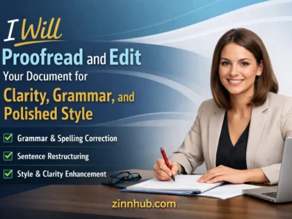 I Will Proofread and Edit Your Document for Clarity, Grammar, and Polished Style