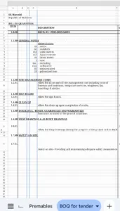 Professional Bill of Quantities (NRM Standard)