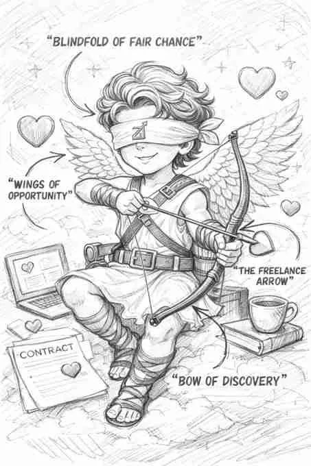 Zinn Hub And Cupid Art Drawing By Tanakush Showing Love Through Art