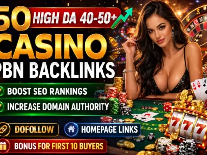 I will build 50 high DA 40-50+ casino PBN backlinks for casino SEO rankings