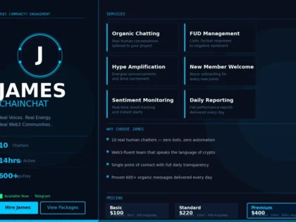 I will organise a team of 10 organic chatters to actively engage your Web3 Telegram community 14 hours daily