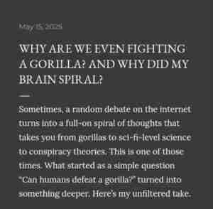 Google Blogger Article "Why Are We Even Fighting A Gorilla?"