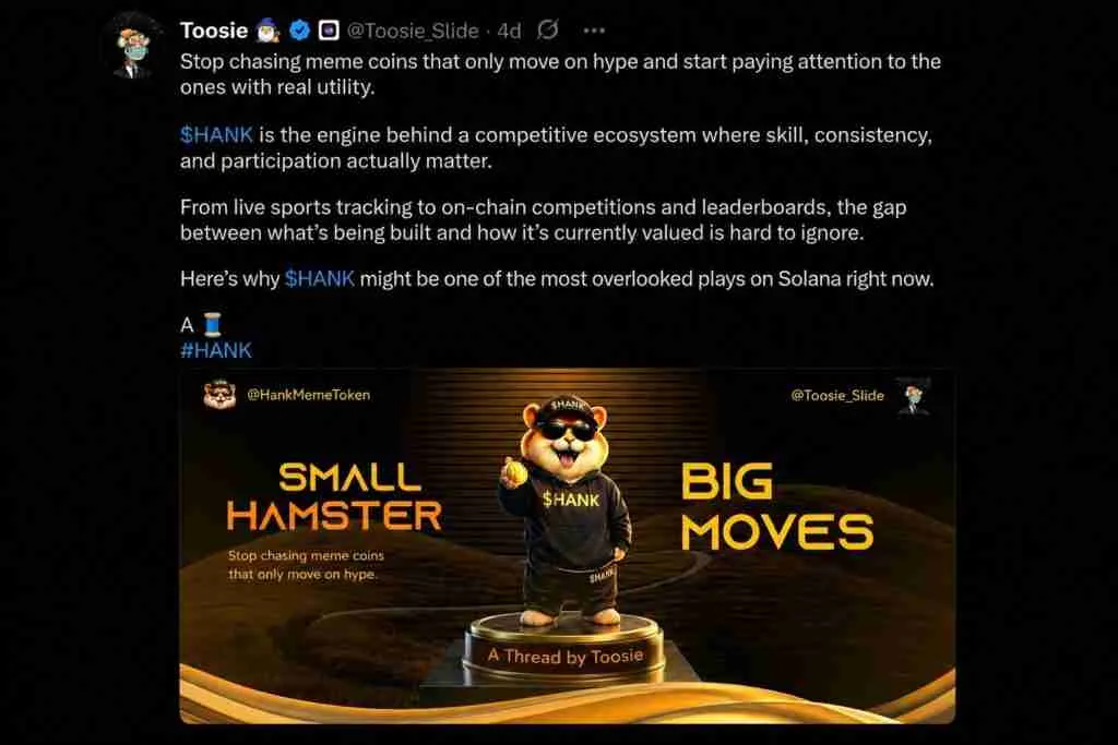 Web3 Thread Contest - 1st Place Winner, $HANK on Solana.