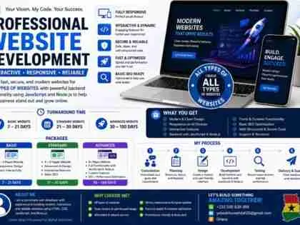 I will build a full-stack responsive website using HTML, CSS, JavaScript and Node.js