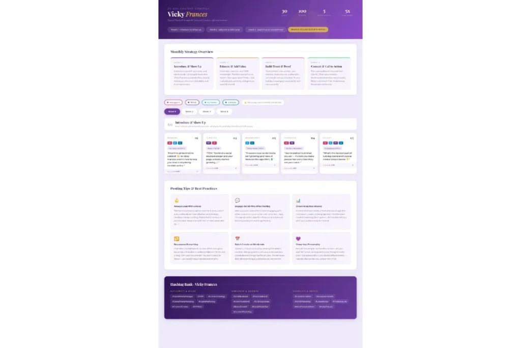 Content calendar for my brand