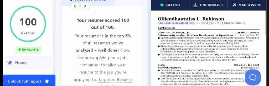 Resume score
