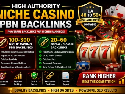I will build 100-300 niche casino PBN backlinks with 20-60 sidebar blogroll links DA 40–50+