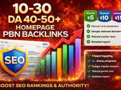 I will build DA 40 to 50+ homepage PBN backlinks (starter offer)
