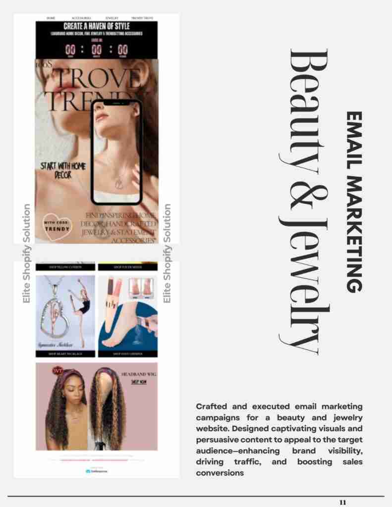 Email marketing . Beauty & Jewelry