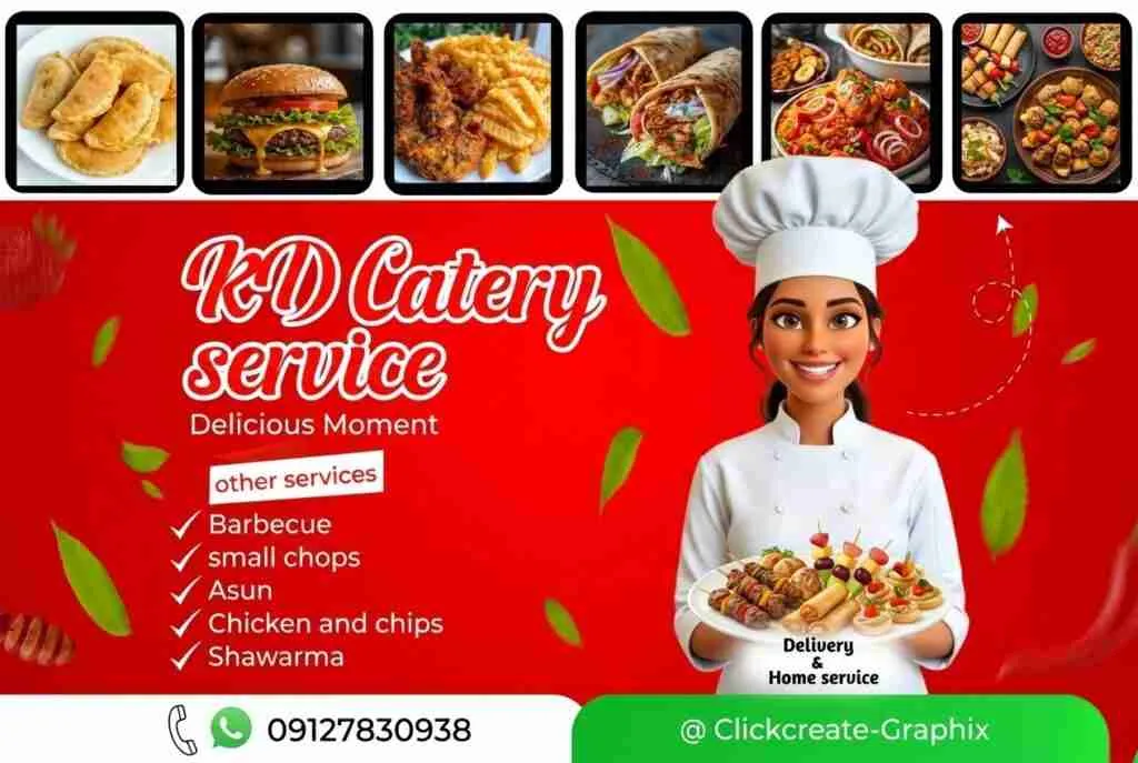 K.D catering flyer