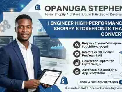 I build high-performance Shopify ecosystems using Liquid and Hydrogen.