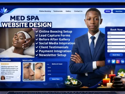 I will design a modern med spa, beauty salon, skincare website with booking system