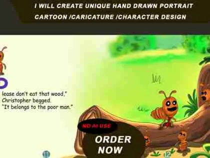 I will create custom character illustration / children book / caricature