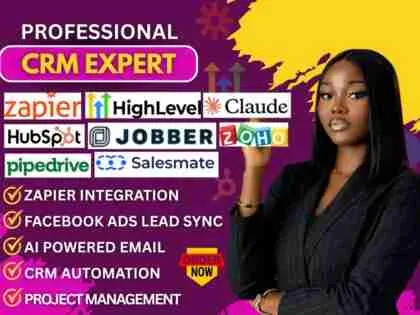 I will build and automate your CRM using HubSpot, Zoho, GoHighLevel and zapier integration