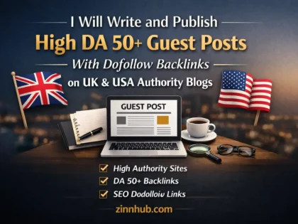 I Will Write and Publish High DA 50+ Guest Posts With Dofollow Backlinks on UK & USA Authority Blogs
