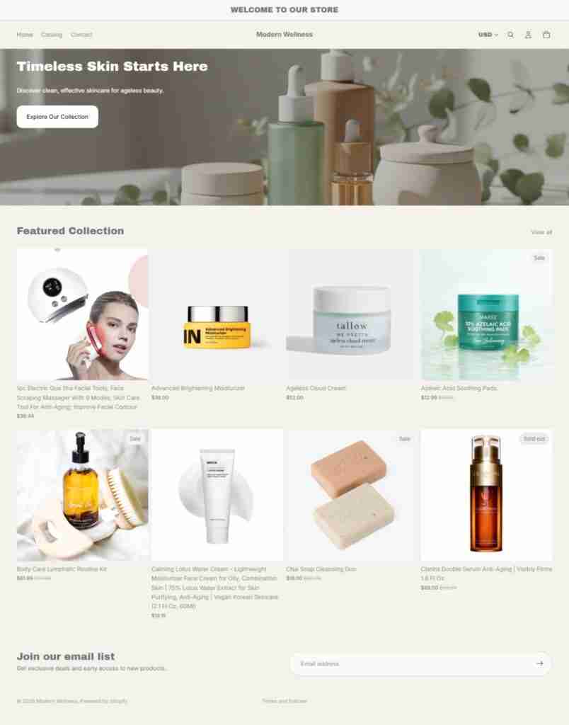 Modern Wellness Shopify Store Design