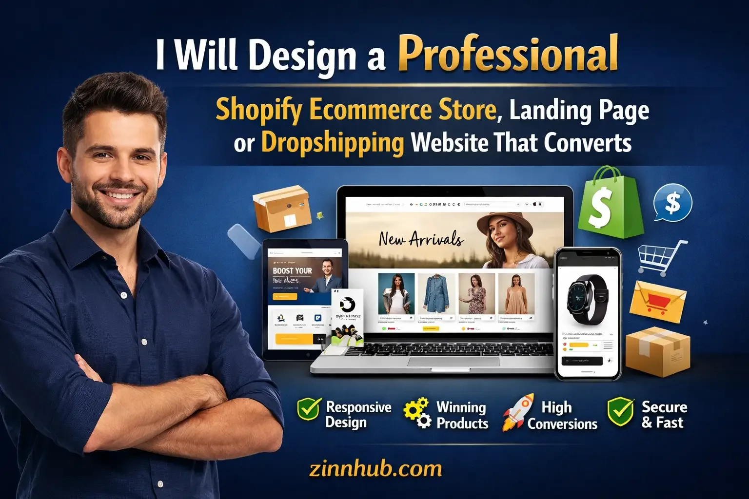 I Will Design A Professional Shopify Ecommerce Store, Landing Page Or Dropshipping Website That Converts 1 I Will Design A Professional Shopify Ecommerce Store, Landing Page Or Dropshipping Website That Converts