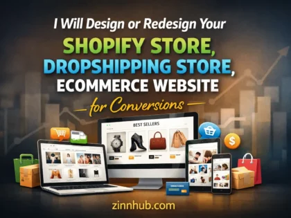 I Will Design or Redesign Your Shopify Store, Dropshipping Store or Ecommerce Website for Conversions