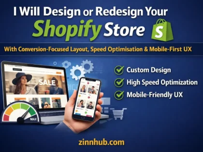 I Will Design or Redesign Your Shopify Store With Conversion-Focused Layout, Speed Optimisation & Mobile-First UX
