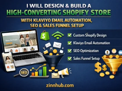 I Will Design & Build a High-Converting Shopify Store With Klaviyo Email Automation, SEO & Sales Funnel Setup