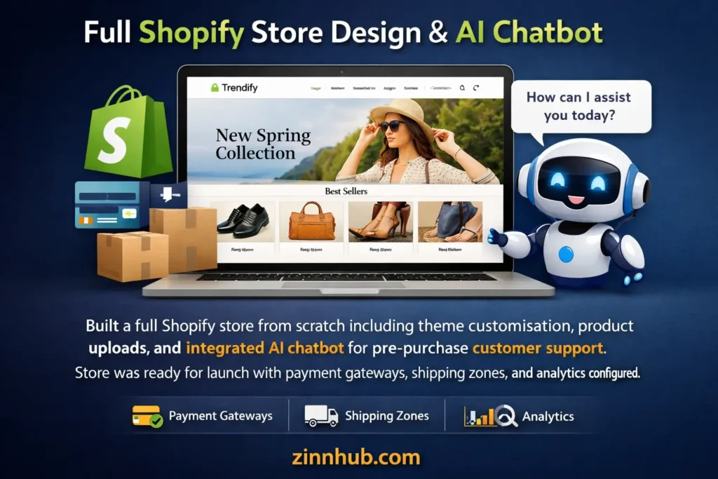 Full Shopify Store Design & AI Chatbot