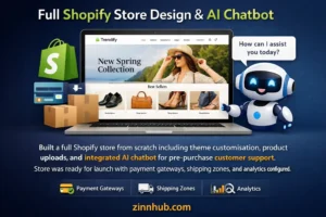 Full Shopify Store Design & AI Chatbot