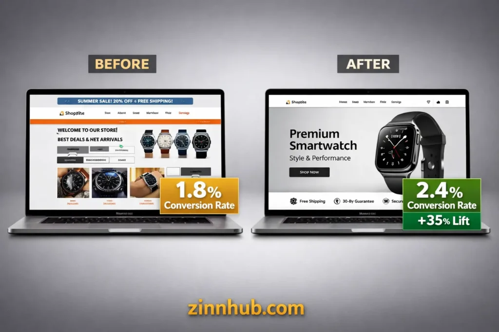 Shopify Store Redesign with 35% Conversion Improvement