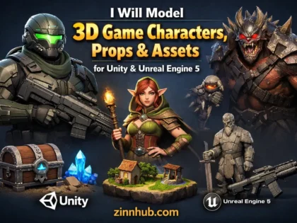 I Will Model 3D Game Characters, Props & Assets for Unity & Unreal Engine 5