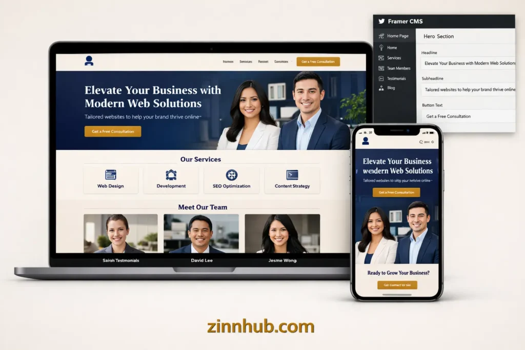 Business Landing Page with Custom CMS