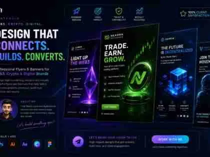 I will design professional flyers and banners for Web3, crypto, and digital brands