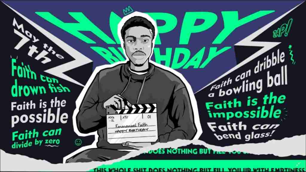 Cinematic Birthday Tribute - Motion Graphics and Illustration.