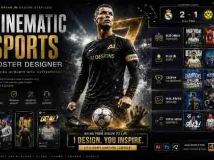 I will design cinematic sports posters for athletes, teams, and brands