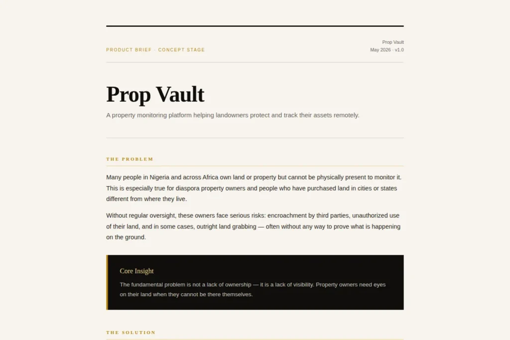Prop Vault — Product Brief & Market Research