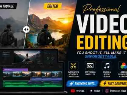 I will edit engaging, high-quality videos with cinematic effects, smooth transitions, and professional sound design.