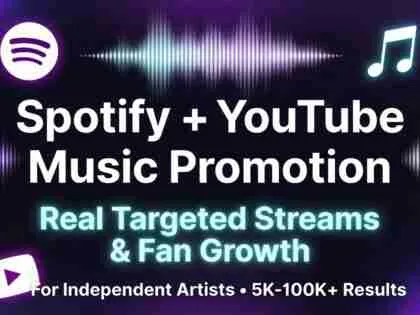 Home 59 Spotify + Youtube Music Promotion: Real Targeted Streams &Amp; Fan Growth For Indie Artists