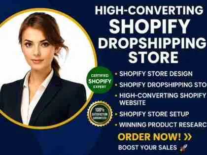 I will design a high converting shopify store and shopify dropshipping website