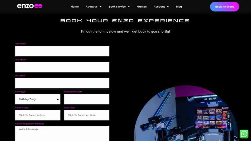 Enzo Reality Booking Platform