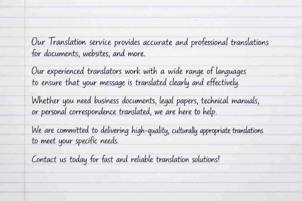Marketing Translation Sample